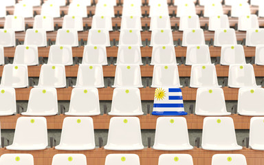 Fototapeta premium Stadium seat with flag of uruguay