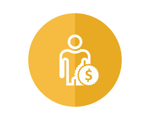 figure man dollar business company office corporate image vector icon logo