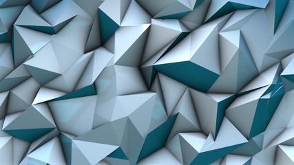 Blue modern 3d render background conceptual low poly design