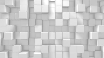 White 3D cube render geometric pattern graphic background