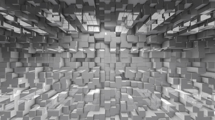 virtual set white 3D cube render geometric pattern graphic background