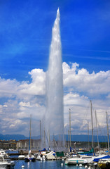 Geneva Geneve lake water Jet D'eau Switzerland