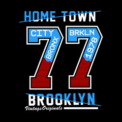 new york brooklyn typographic t shirt design vector