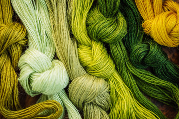 Multicolor threads for embroidery cross-stitch, mulina.