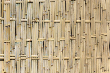 The texture of the woven wall of bamboo.