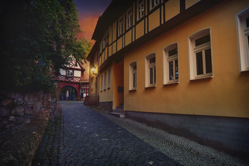 Nordhausen downtown facades in Thuringia Germany