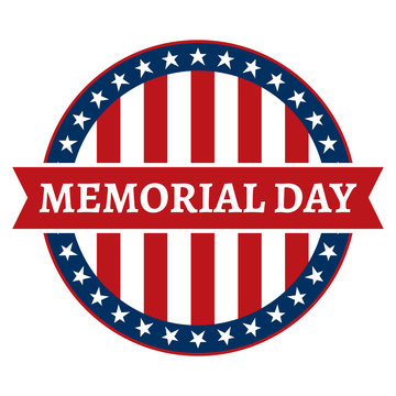 Memorial Day Stars and Stripes Circle Label Logo