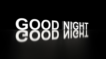 Wording Good Night 3d rendering