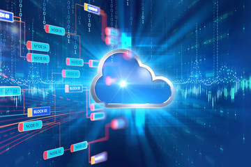 Cloud computing system abstract technology background