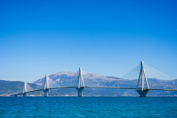 Rio-Antirro bridge. View from Rio