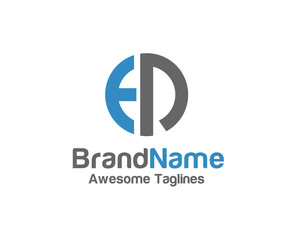 creative Letter ED logo with circle design elements. simple letter ED letter logo,Business corporate letter ED logo design vector
