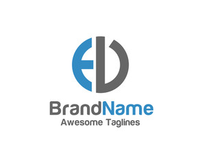 Fototapeta premium creative Letter ED logo with circle design elements. simple letter ED letter logo,Business corporate letter ED logo design vector