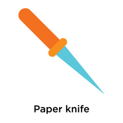 Paper knife icon isolated on white background