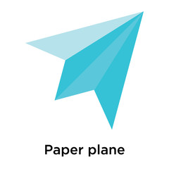 Paper plane icon isolated on white background