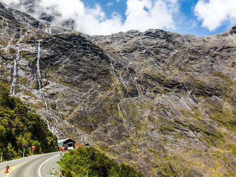 The Homer Tunnel is a long road tunnel in Fiordland region of the South Island of New Zealand. New Zealand State Highway 94 passes through the tunnel, linking Milford Sound to Te Anau and Queenstow