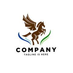 stand horse pegasus logo