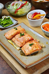 Grilled Taiwan's bream on plate  