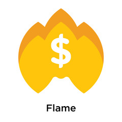 Flame icon isolated on white background
