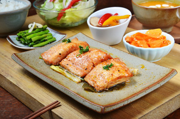 Grilled Taiwan's bream on plate  