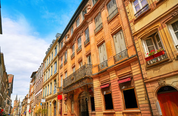 Strasbourg Grand rue street facades in France