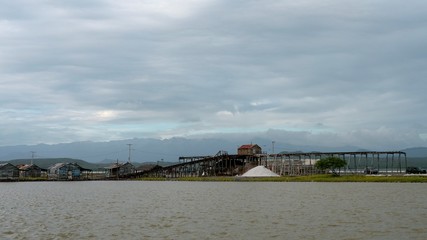 Sea salt production on saline