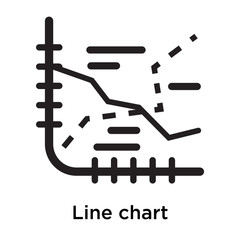 Line chart icon isolated on white background