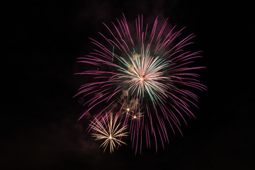 Fototapeta na wymiar Closeup of isolated fireworks for compositing