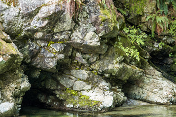 rough rock formation near the creek