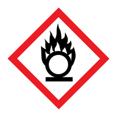 Standard Pictogam of Oxidizing Symbol, Warning sign of Globally Harmonized System (GHS)