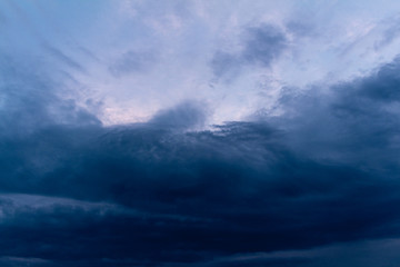 Naklejka premium dark storm clouds,clouds with background,Dark clouds before a thunder-storm.