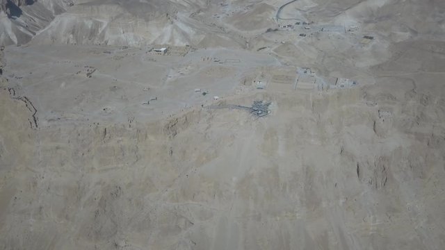 Metsada, Israel, aerial view 4k ungraded flat footage