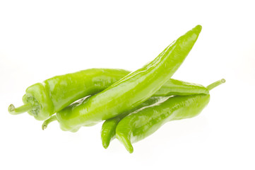 Isolated in the white background of green pepper
