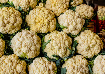 cauliflower for sale at market