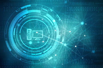 Obraz premium 2d illustration technology background 