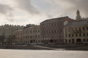 Fototapeta na wymiar Embankment of the Fontanka River, St. Petersburg
