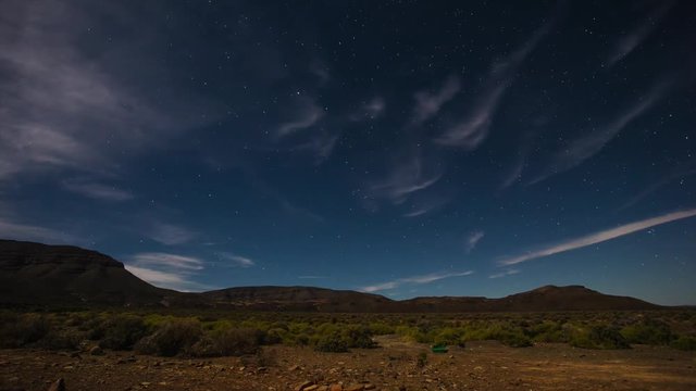 Timelapse of the stars rotating in the night sky in the tankwa karoo in south africa