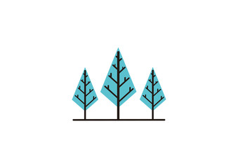 Flat Pine Tree Template