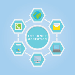 Info graphic design internet connection