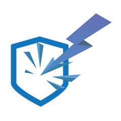 penetration arrows towards the shield