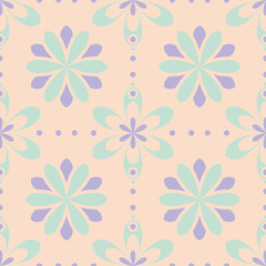 Obraz premium Seamless floral pattern. Beige violet and blue background