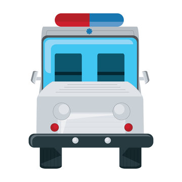 ambulance vehicle icon over white background, vector illustration