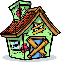 Abandon house Mascot Design Vector