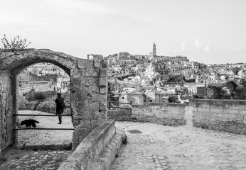 Plakat Matera (Basilicata) - The historic center of the wonderful stone city of southern Italy, a tourist attraction for the famous 