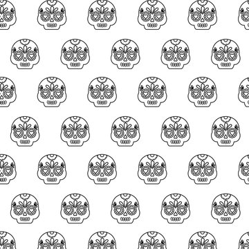 background of Sugar skulls pattern, vector illustration design 