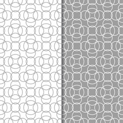 Gray and white geometric prints. Set of seamless patterns