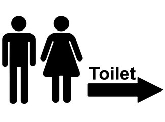 Male and Female Standard Symbol Toilet Sign