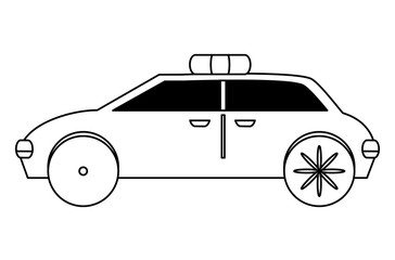 police car icon over white background, vector illustration