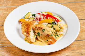 chicken with rice and vegetables