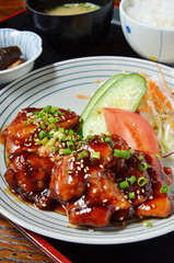 Japanese food, Teriyaki chicken set meal        