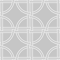 Gray and white geometric ornament. Seamless pattern - 206001583